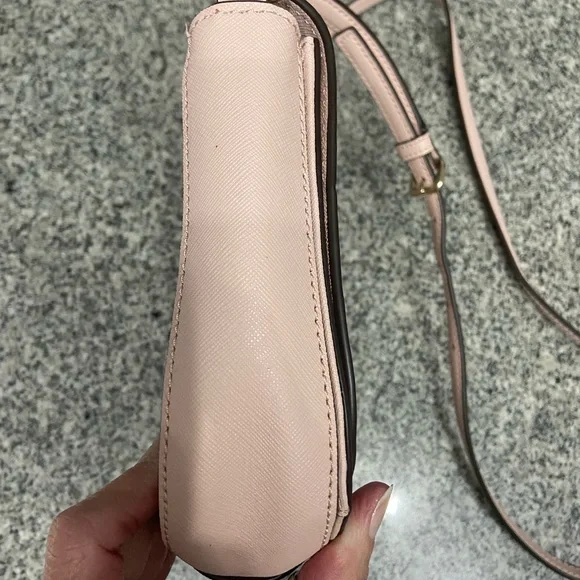 KATE SPADE Crystal Studded Bows Light Pink Leather Small Crossbody Bag Feminine - Picture 11 of 17